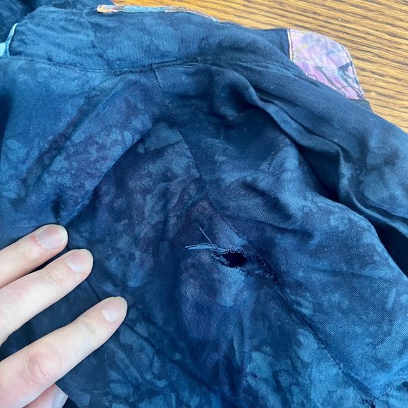 Vintage Patchwork Batik Quilted Duster Kimono Overcoat - OS Simple People Batik - Picture 9 of 10